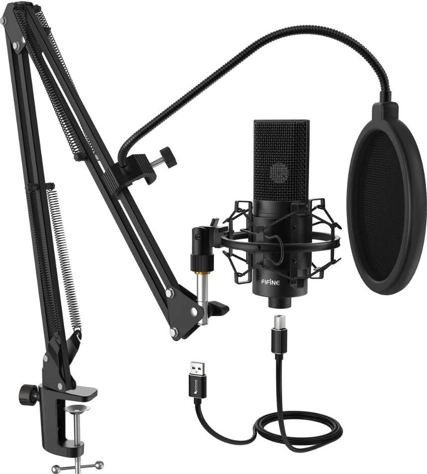 

Мікрофон Fifine K780 USB Black з кріпленням для столу, K780