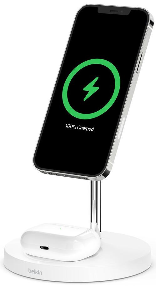 

Док-станція Belkin 2in1 MagSafe iPhone 12 Wireless Charger White (WIZ010vfWH), WIZ010vfWH